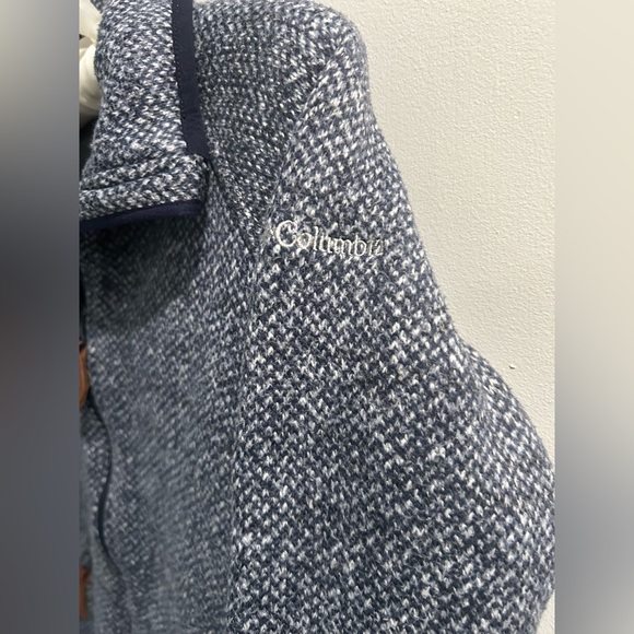 Columbia Women's Knit Fleece Lined Utility Jacket Navy Blue Grey Like New - Picture 3 of 9